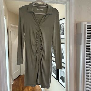 Abercrombie & Fitch Sage Long Sleeve Ruched Dress